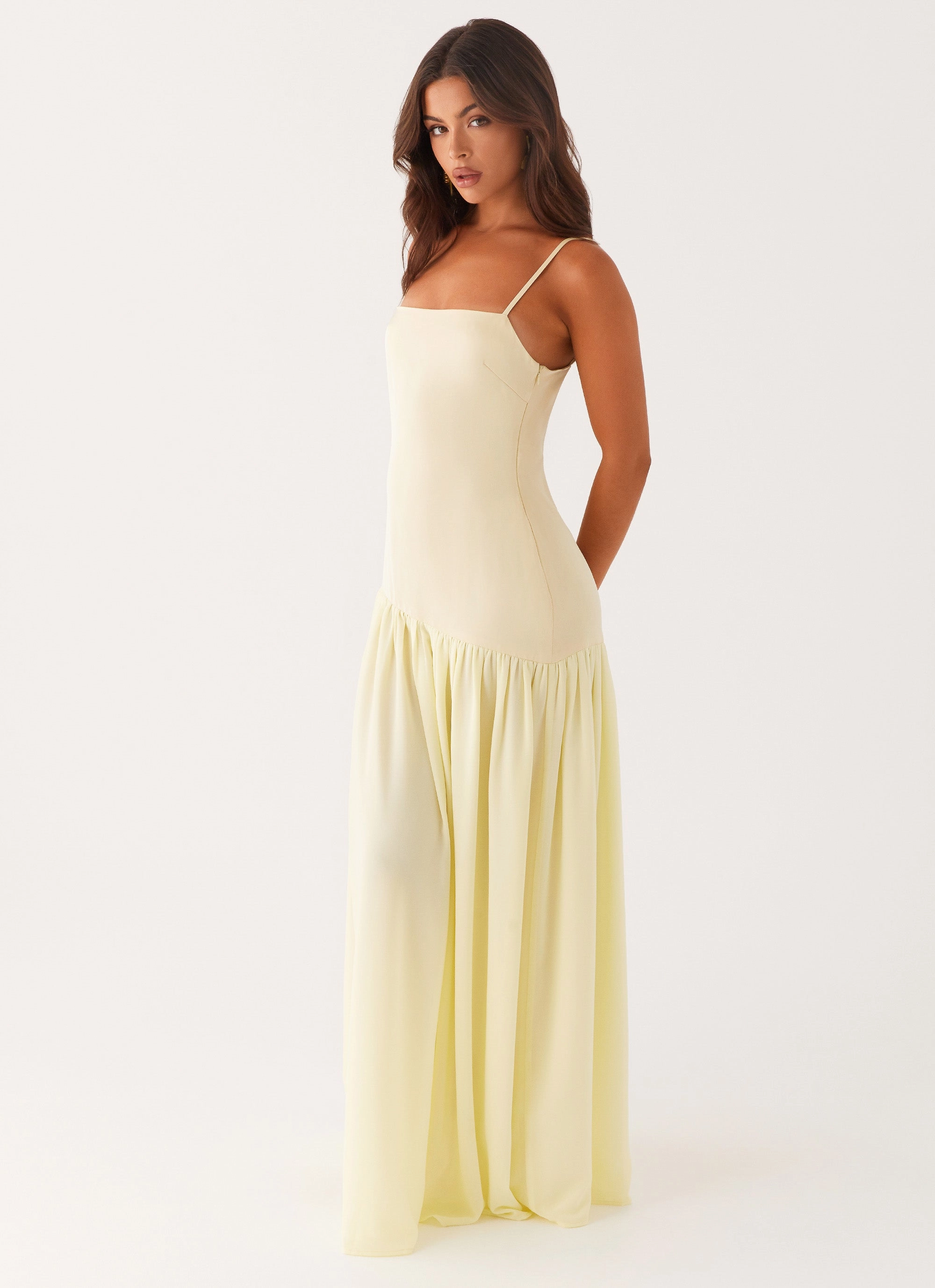 Asteria Maxi Dress - Yellow Slimming Shape