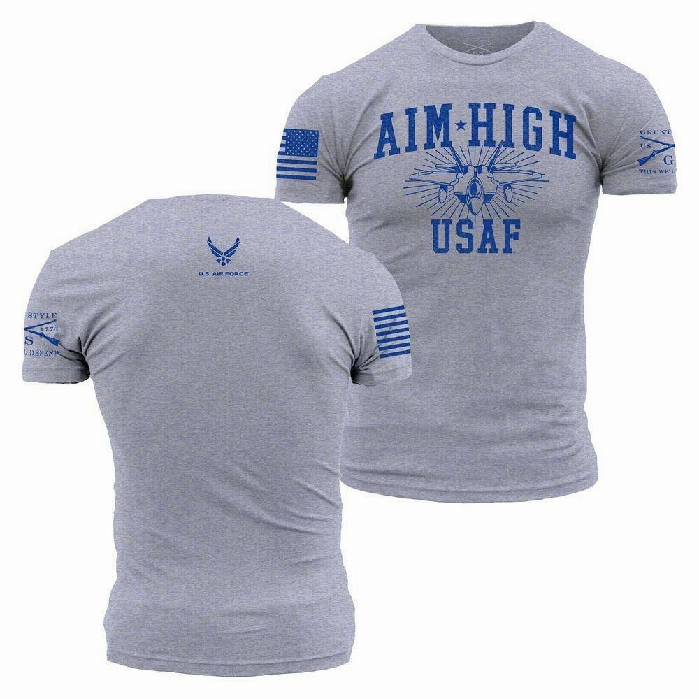 Regular Fit USAF - Aim High U.S.A.F. T-Shirt - Athletic Heather