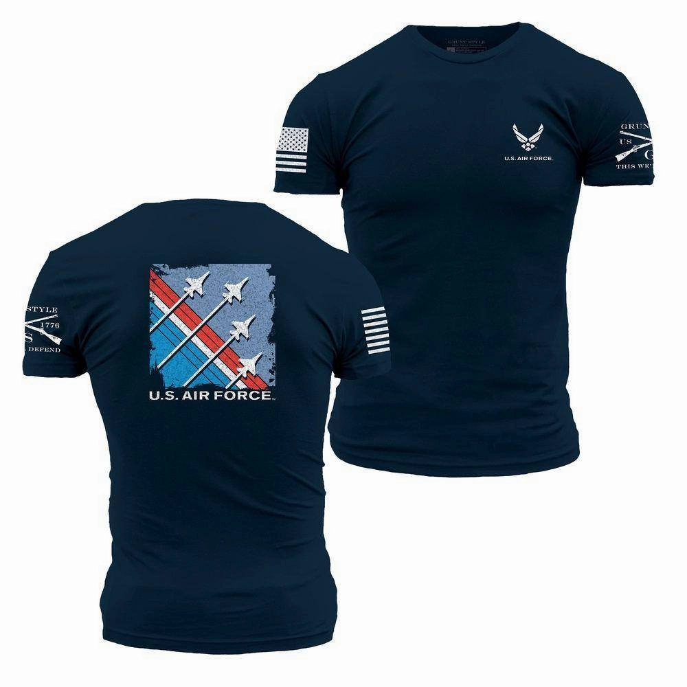 USAF - Finger-Four Formation T-Shirt - Midnight Navy Fresh and Cool Casual Comfort Fit