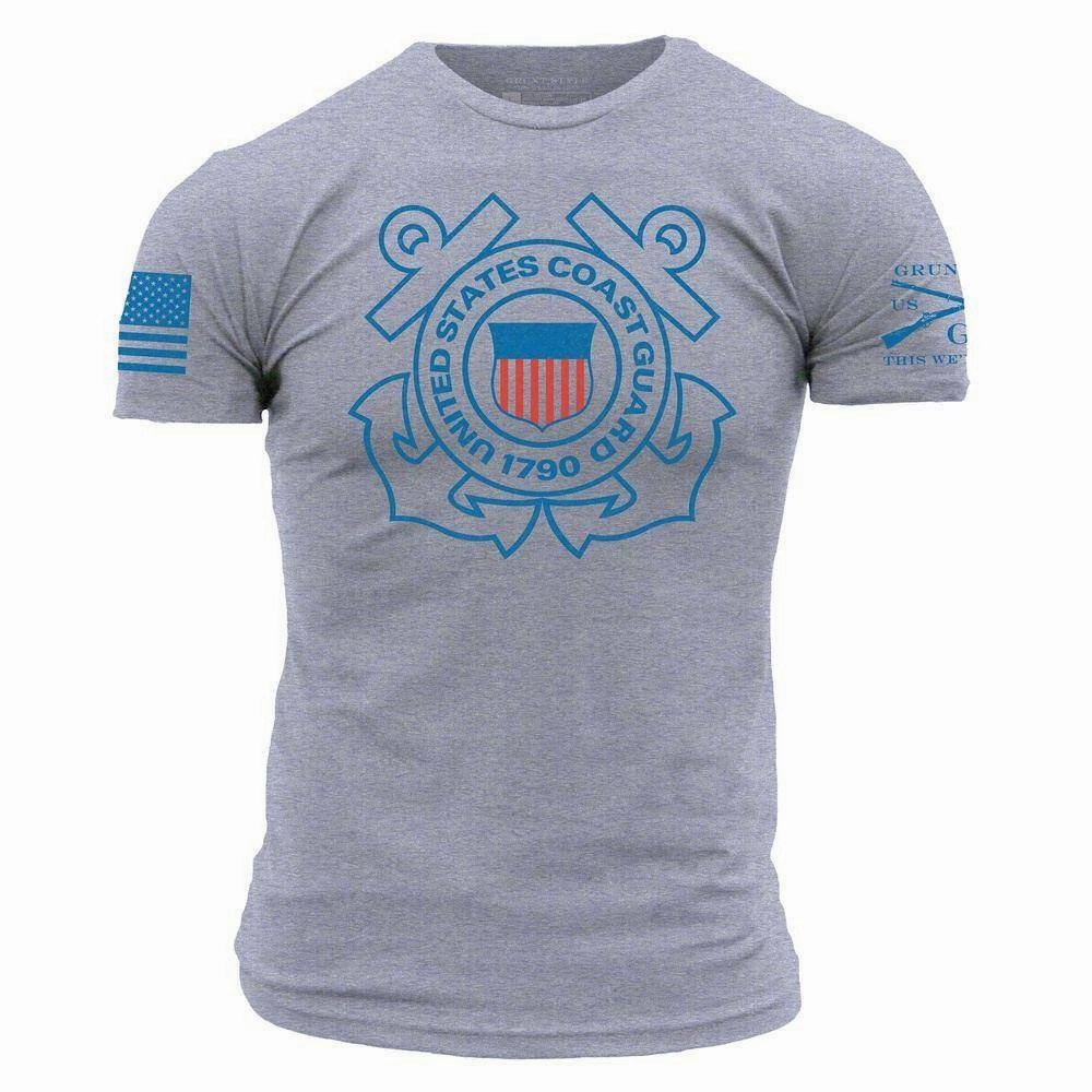 ZeroDistressFinish Practical Design USCG -  Logo T-Shirt - Heather Grey