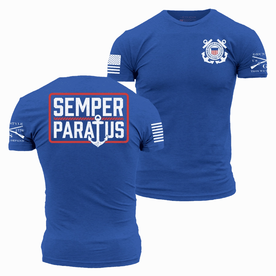 USCG - Semper Paratus T-Shirt - Royal Stretchable Weave