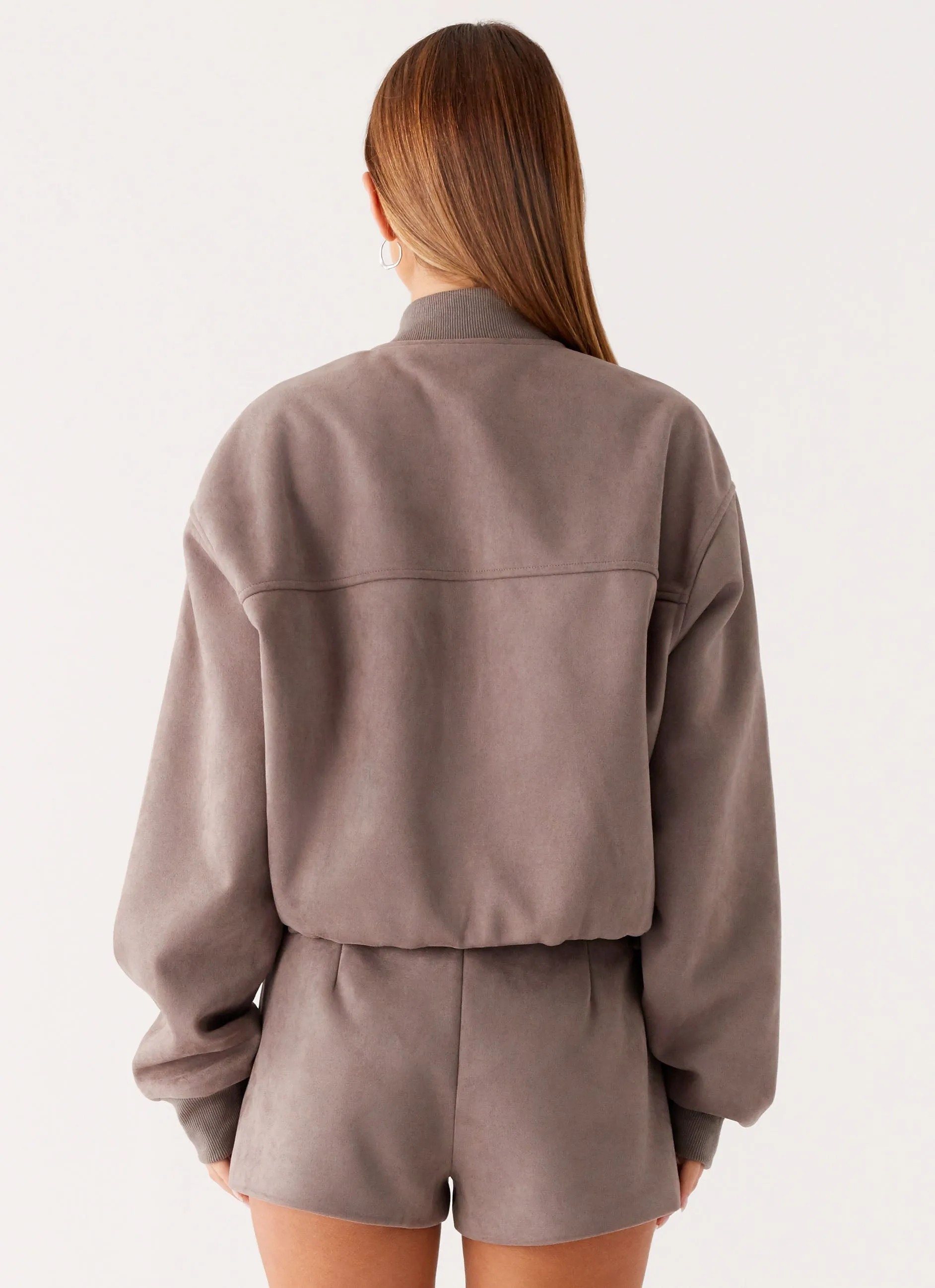 FleeceBacking Dry Thats Chill Bomber Jacket - Brown