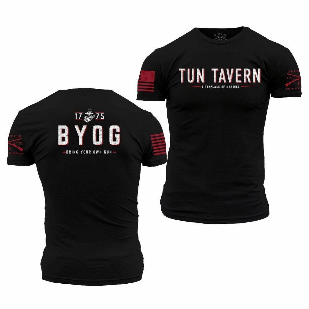 USMC - Tun Tavern - B.Y.O.G. T-Shirt - Black Fit for Everyone