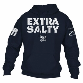 Stain Protection Minimalist Lifestyle USN - Extra Salty Hoodie - Navy