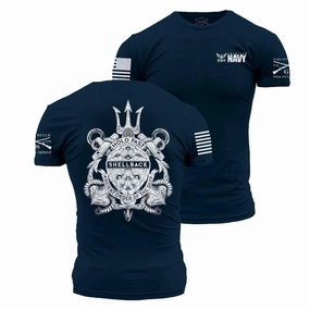 USN - Shellback Seal T-Shirt - Navy Perfect For Relaxing Set In Sleeve