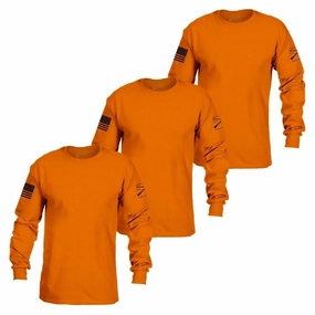 Buckled Bohemian Basic Long Sleeve Safety Orange 3-Pack