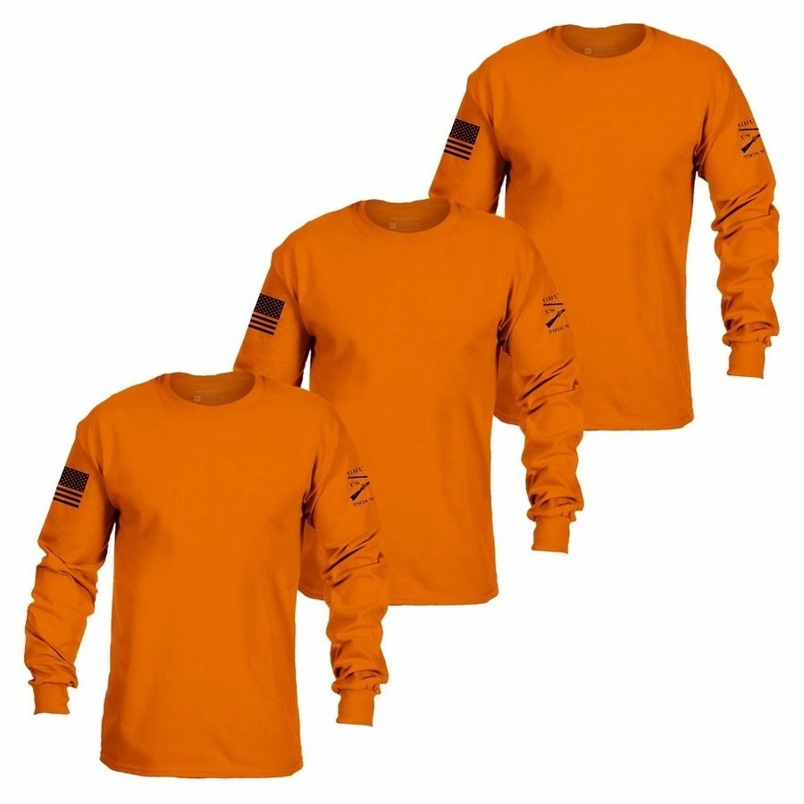 Tote color - fast Basic Long Sleeve Safety Orange 3-Pack