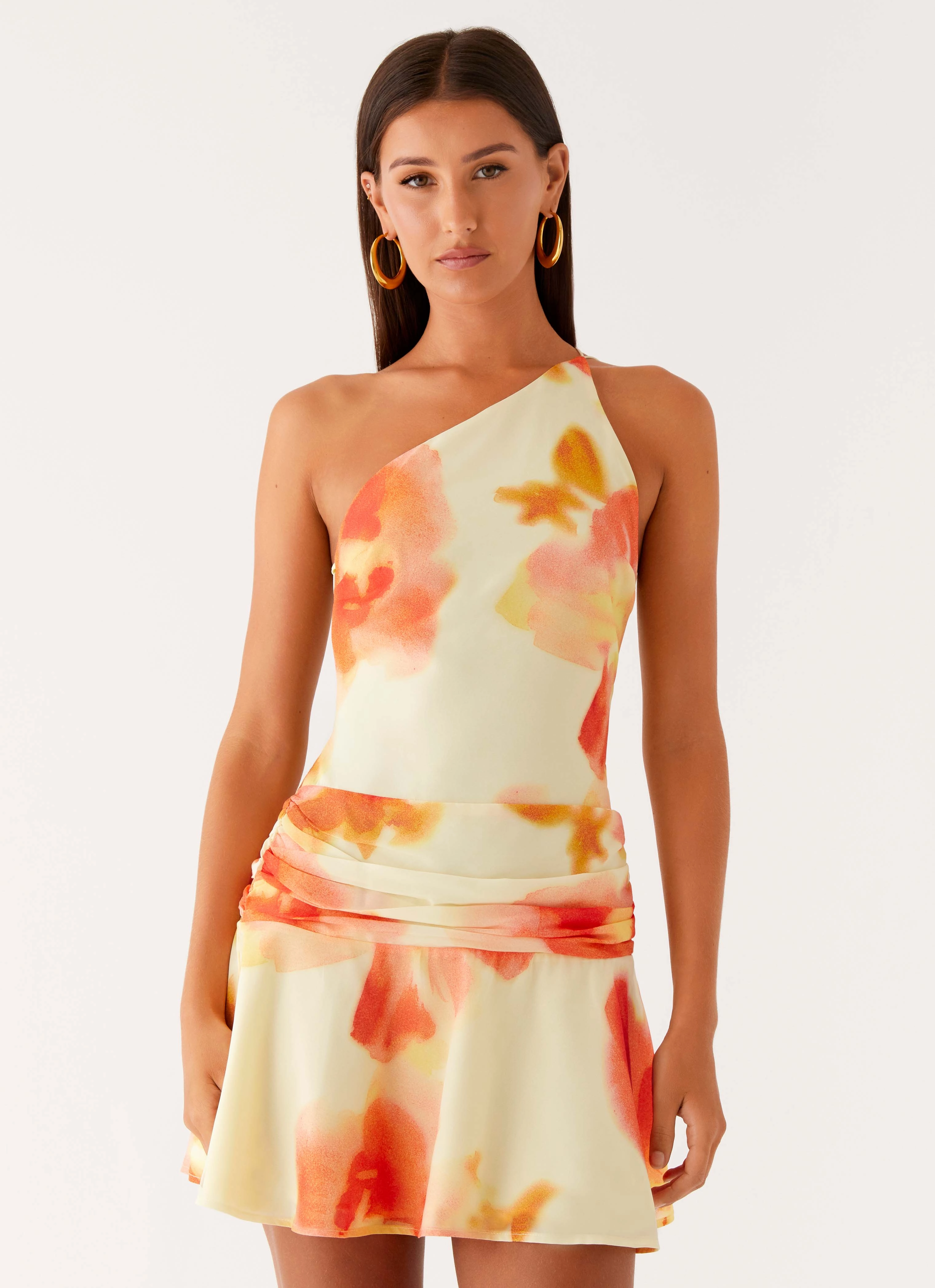 Meah Backless Mini Dress - Mimosa Blossom Street Edge Subtle Glow