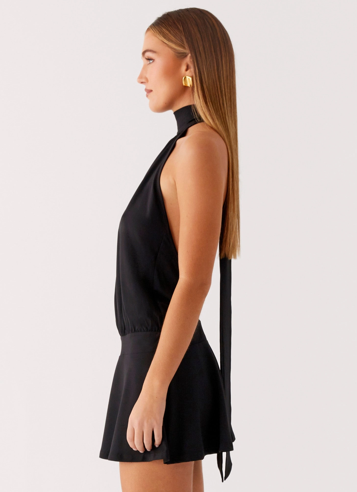 Valor Mini Dress - Black Soft Tone Smooth Look