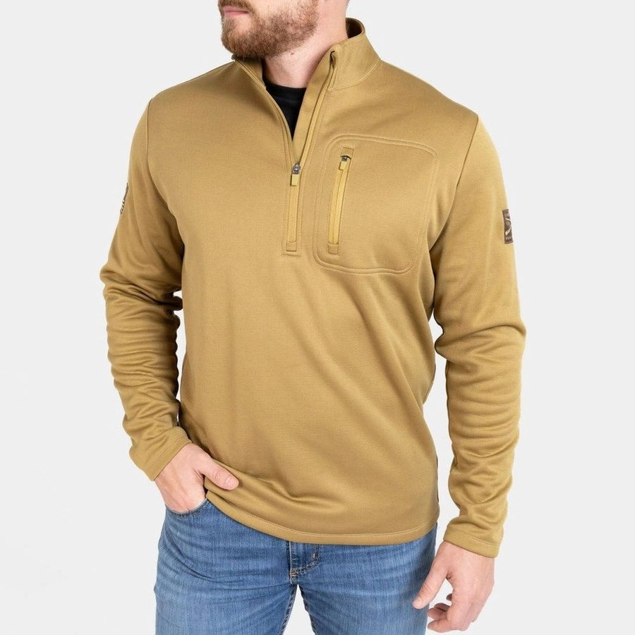 Men's 1/2 Zip Waffle Top - Coyote Music