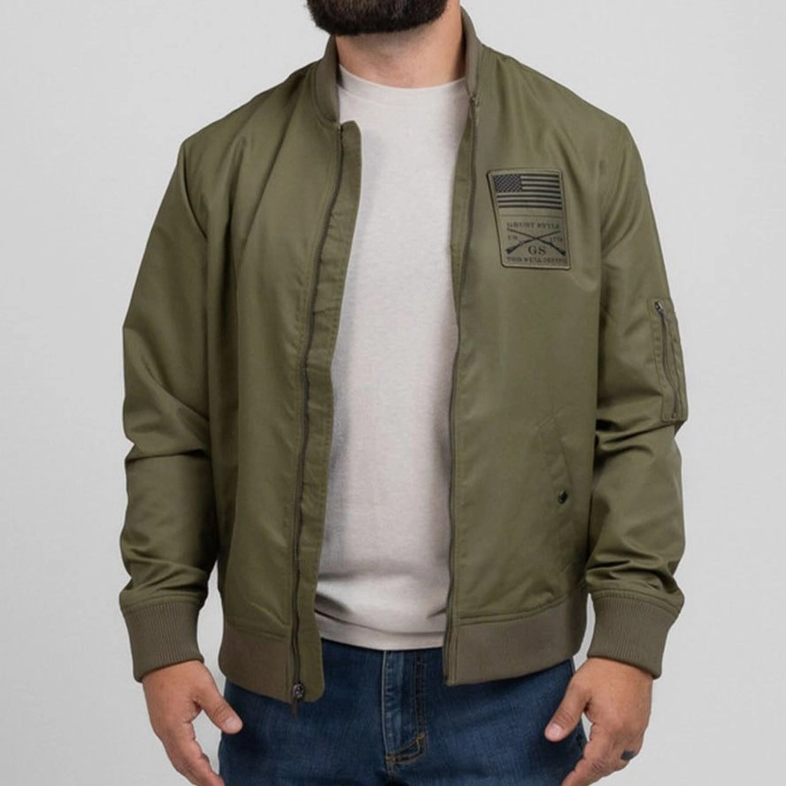 Men's Stealth Bomber Jacket - Military Green Designer Inspired