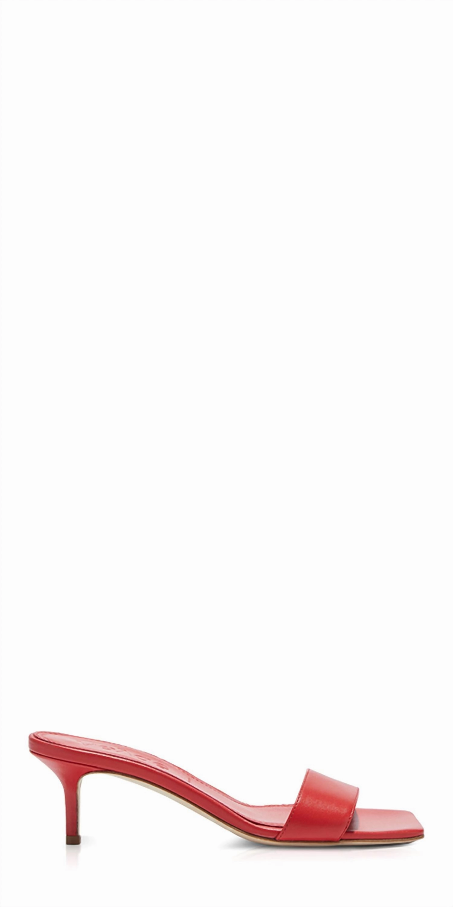 Women's Ilvy Leather Mules In Red Thermoplastic Outsole