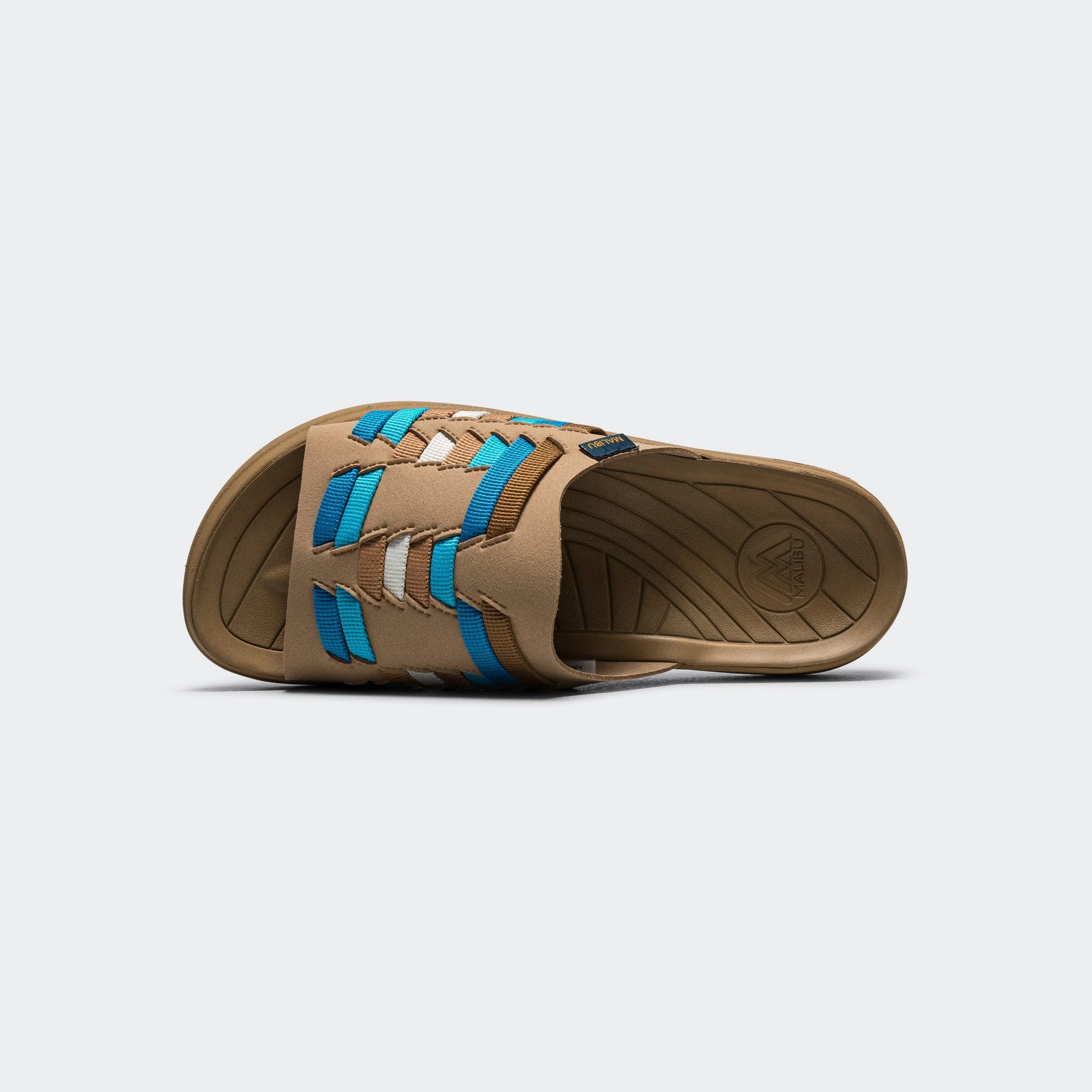 Chic Sporty Sandals Comfortable Travel Footwear Thunderbird Slide - Beige/Blue-Coyote