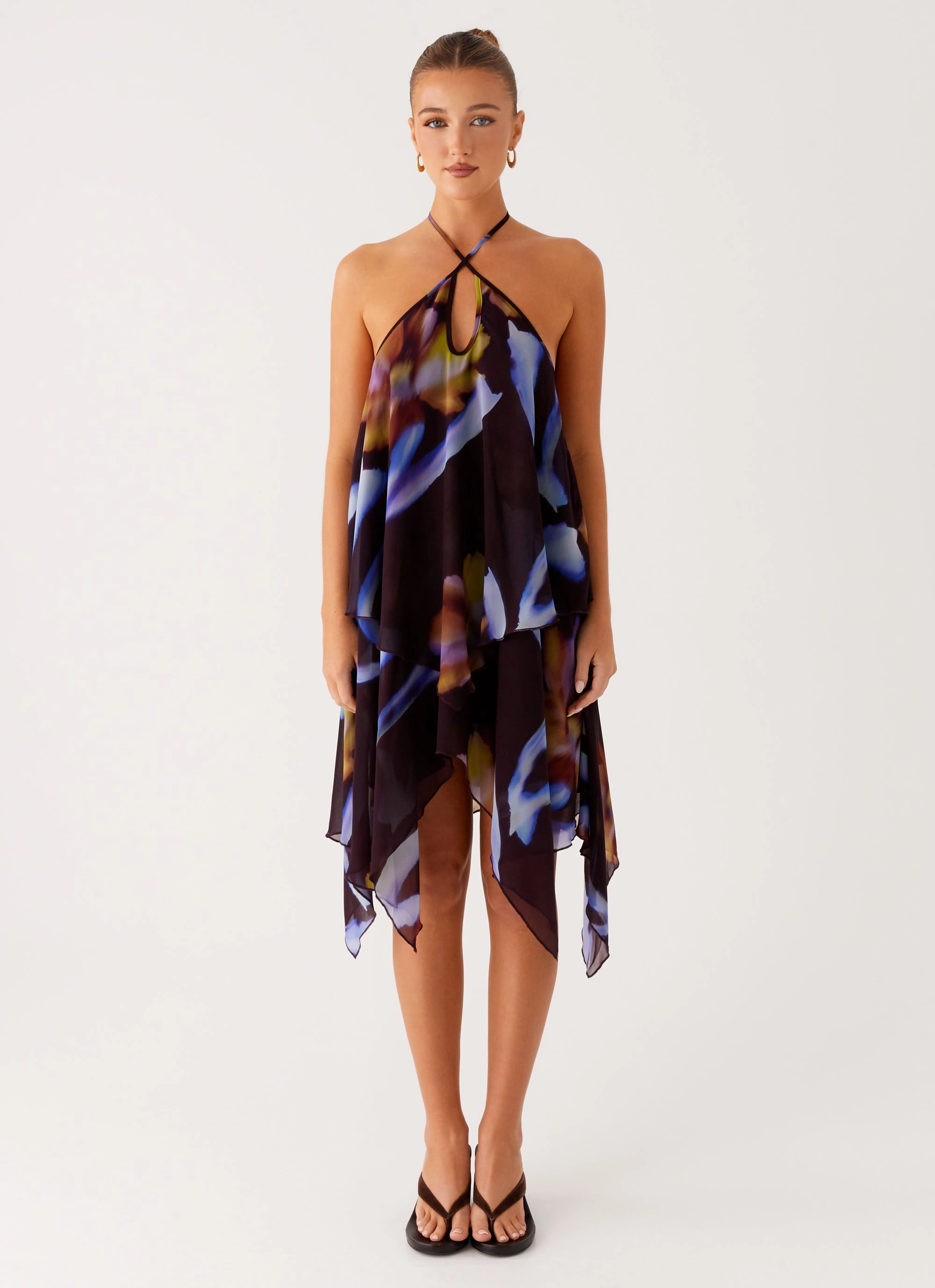 Art-Gallery Verbena Midi Dress - Dark Floral