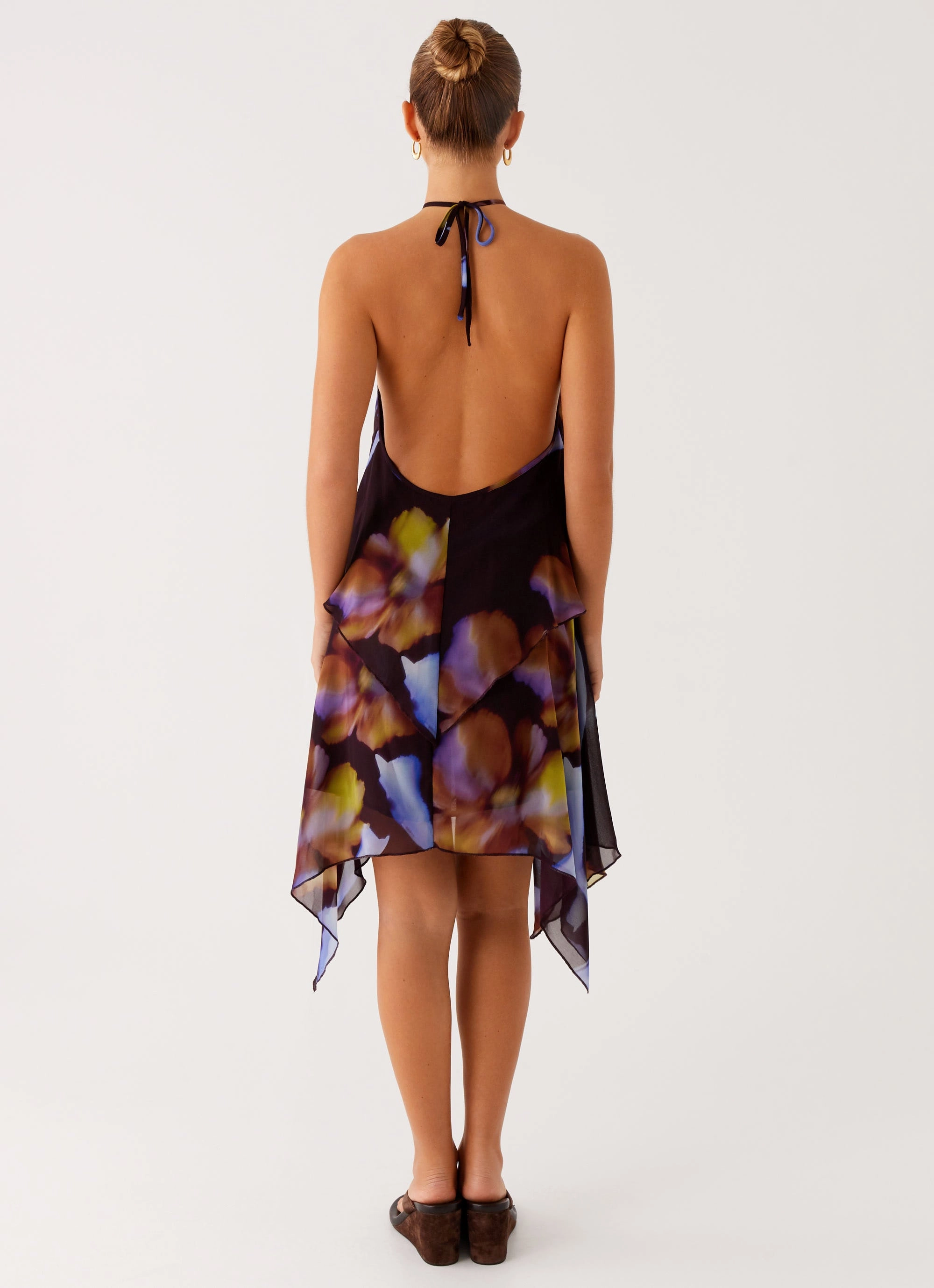 Verbena Midi Dress - Dark Floral spring fresh Soft Wear