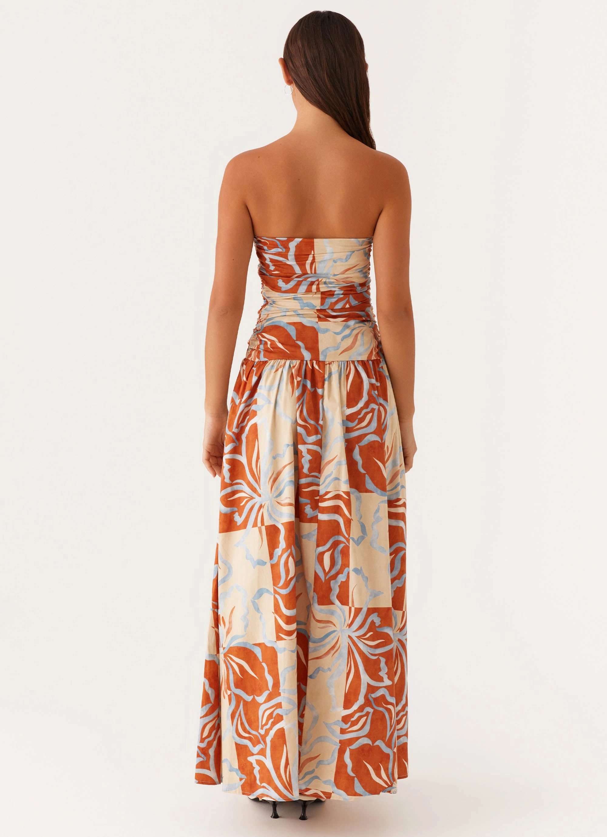 Carmel Maxi Dress - Orange Blue Floral Breezy Fit