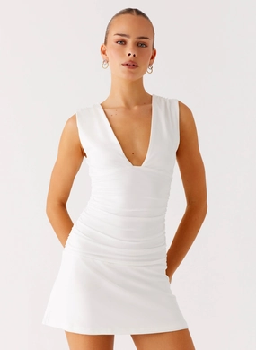 Trendy pick Cherry Sky Mini Dress - White