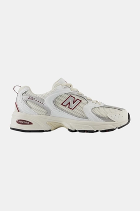 Seamless Knit Construction New Balance 530 Sneakers in Sea Salt with White and Mercury Red (MR530SZ) - Unisex