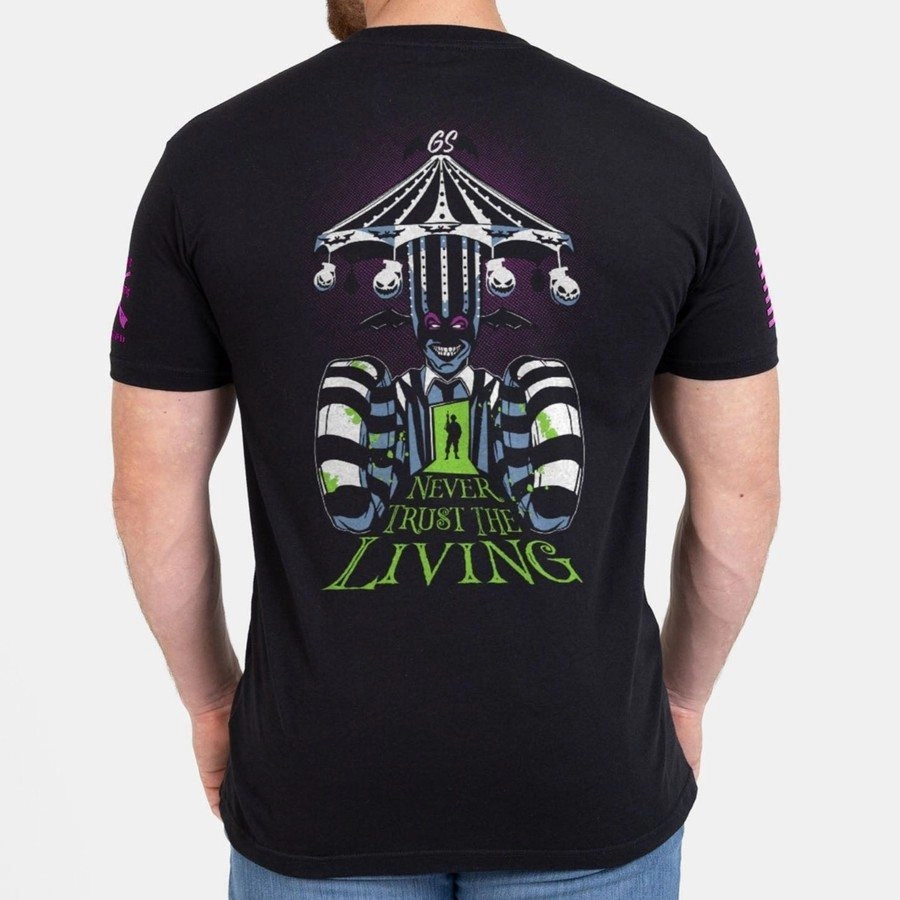 Never Trust The Living T-Shirt - Black Comfy Active Fit Trendy Fabric