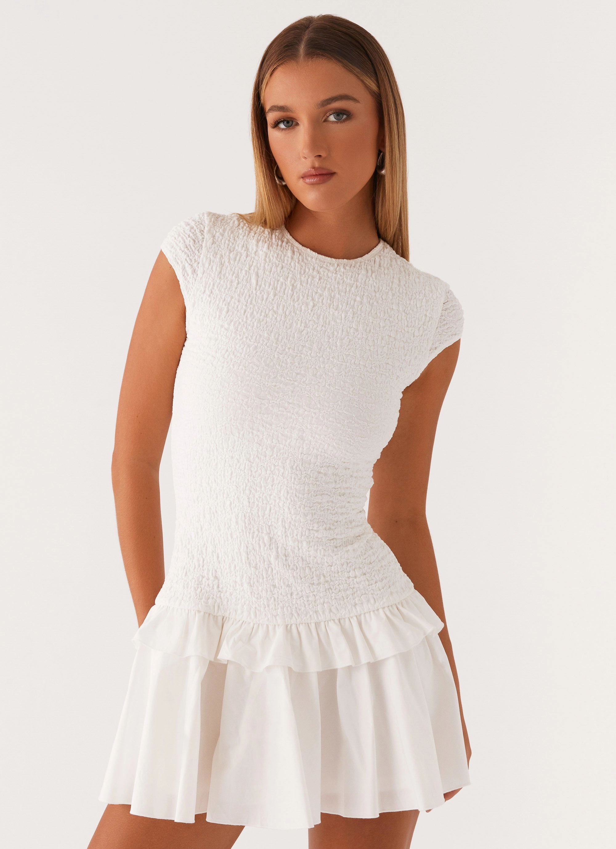 Mid Season Hopeless Romantic Mini Dress - White