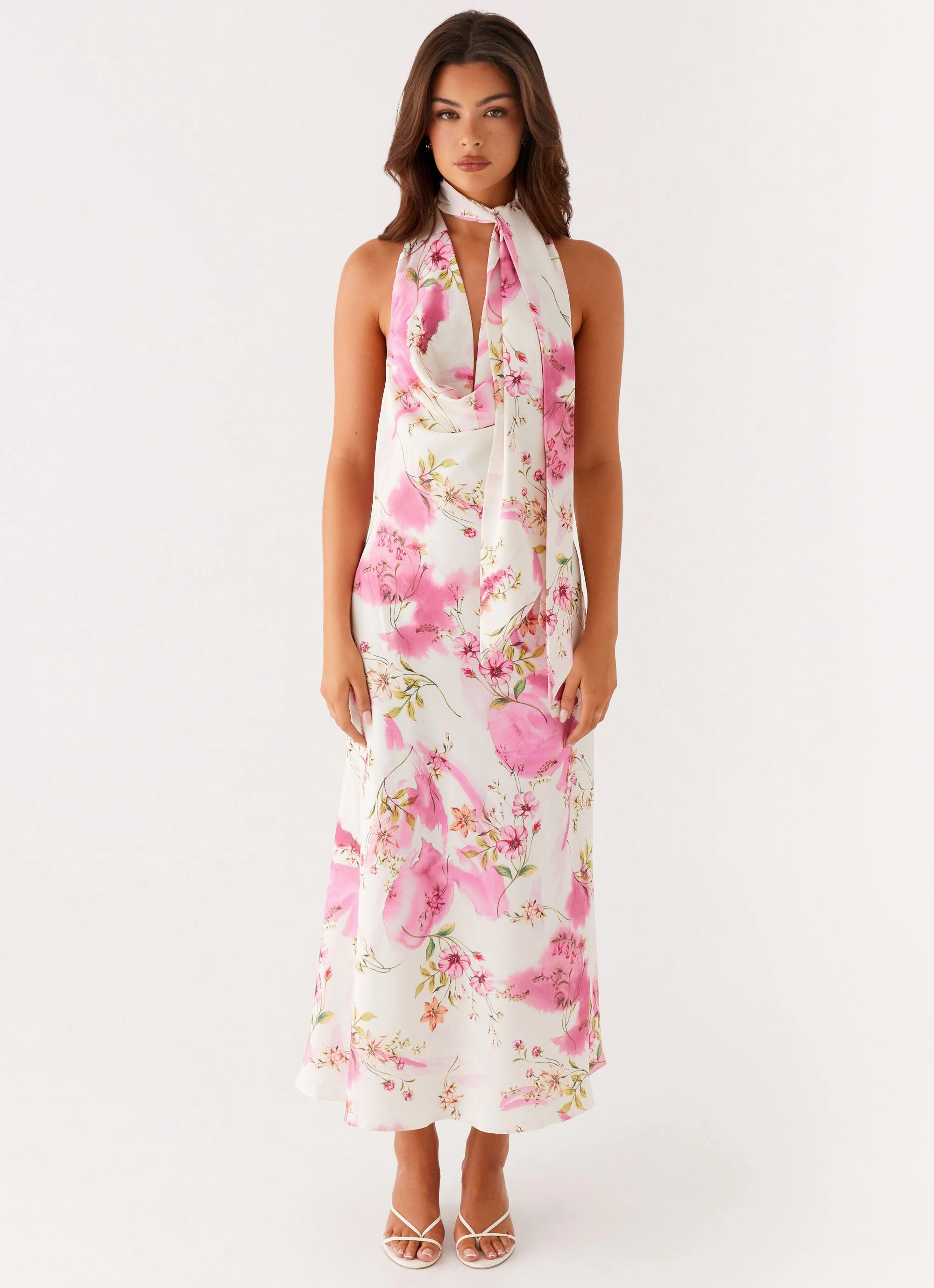 Night Mood Jensen Midi Dress - Ivory Floral Print