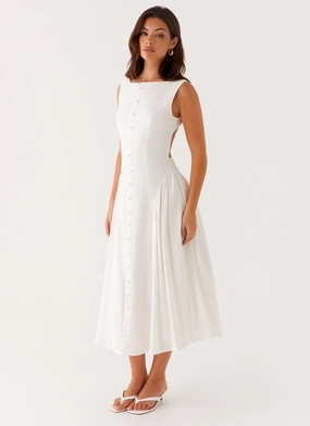 Maylah Midi Dress - White Movement Friendly