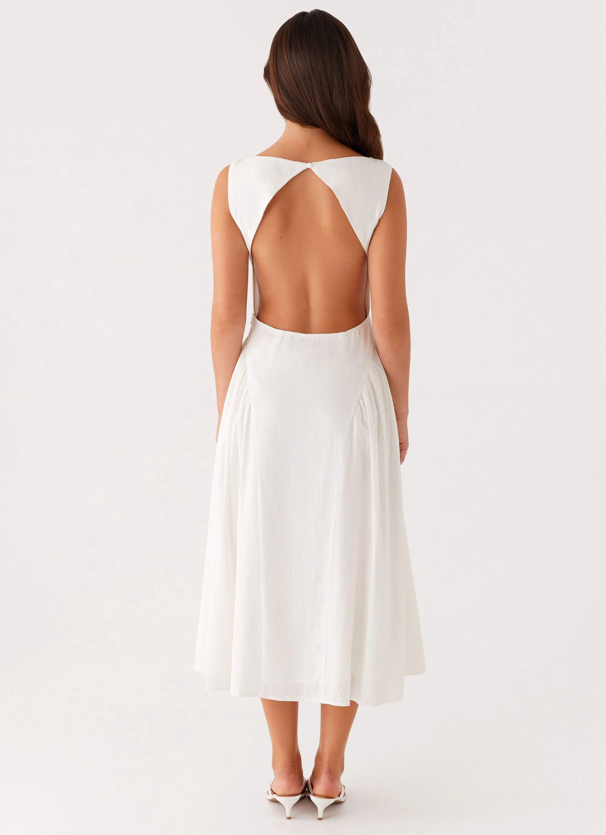 Floor-Length Skin Hug Maylah Midi Dress - White
