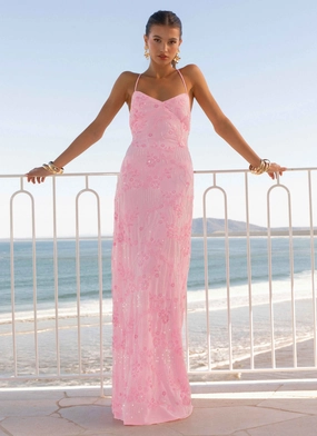 Vietta Sequin Cami Maxi Dress - Pink Modern Twist