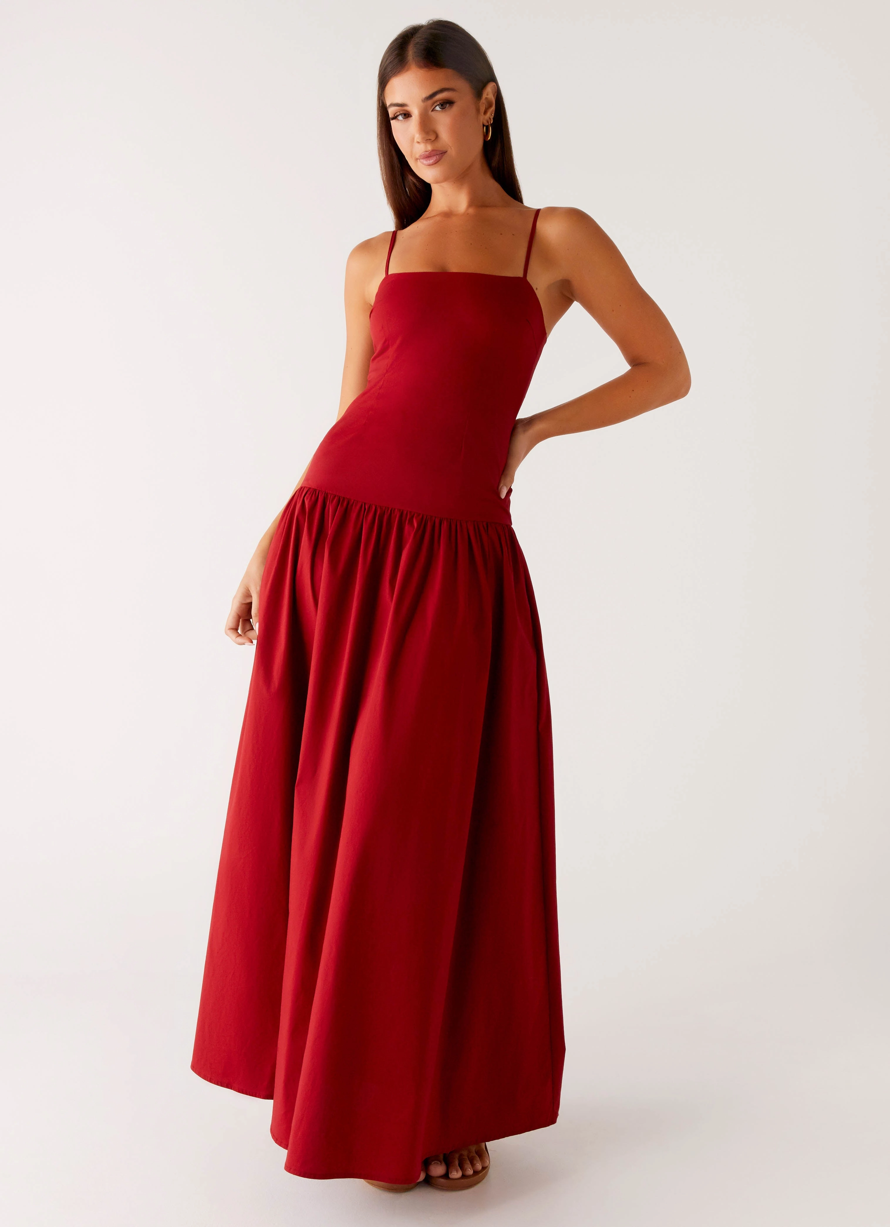 Vince Cami Maxi Dress - Deep Red Smooth Tone Subtle Finish