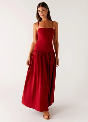 Vince Cami Maxi Dress - Deep Red Timeless-Classic