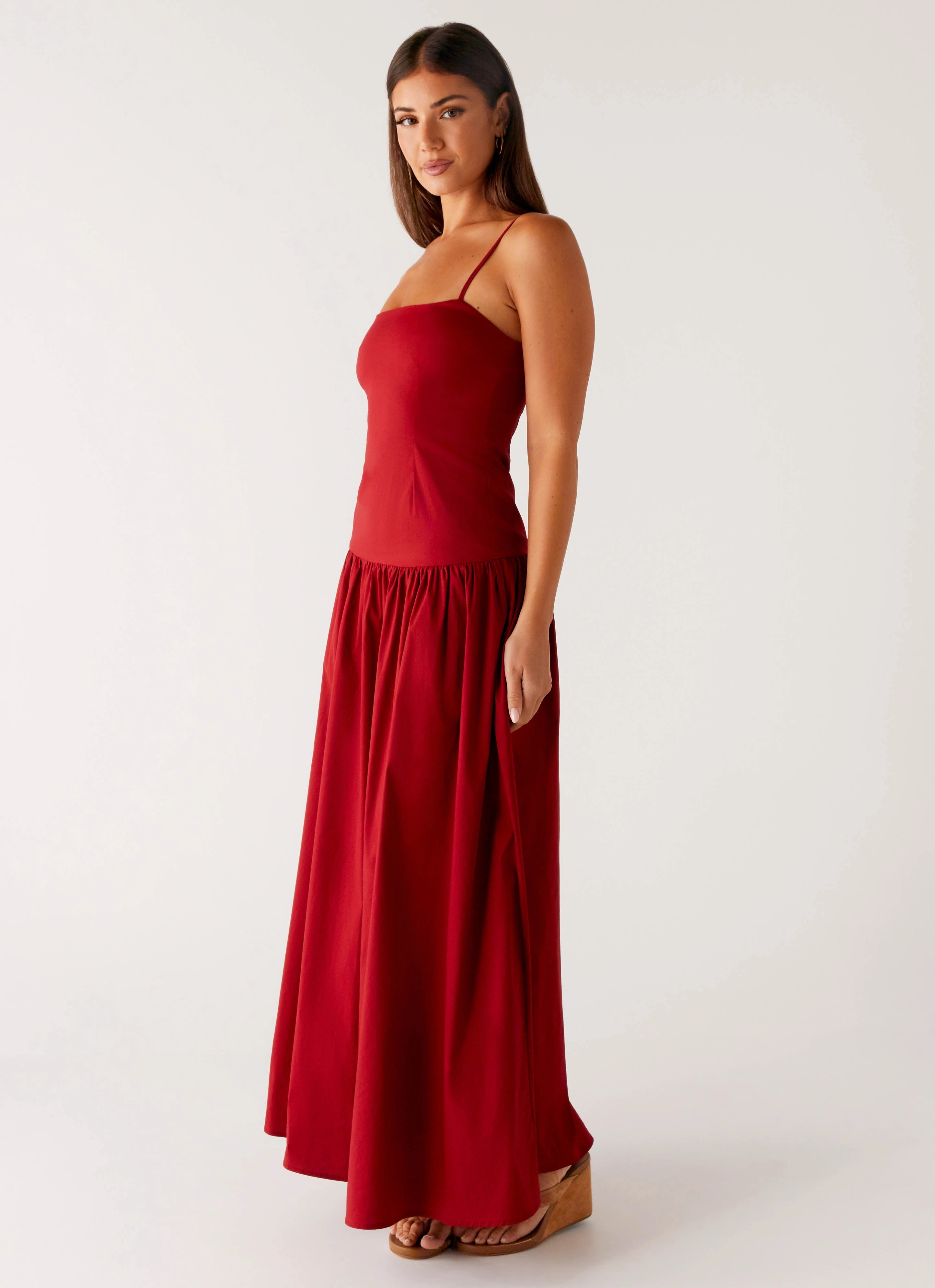 Hook-And-Eye Evening Event Vince Cami Maxi Dress - Deep Red