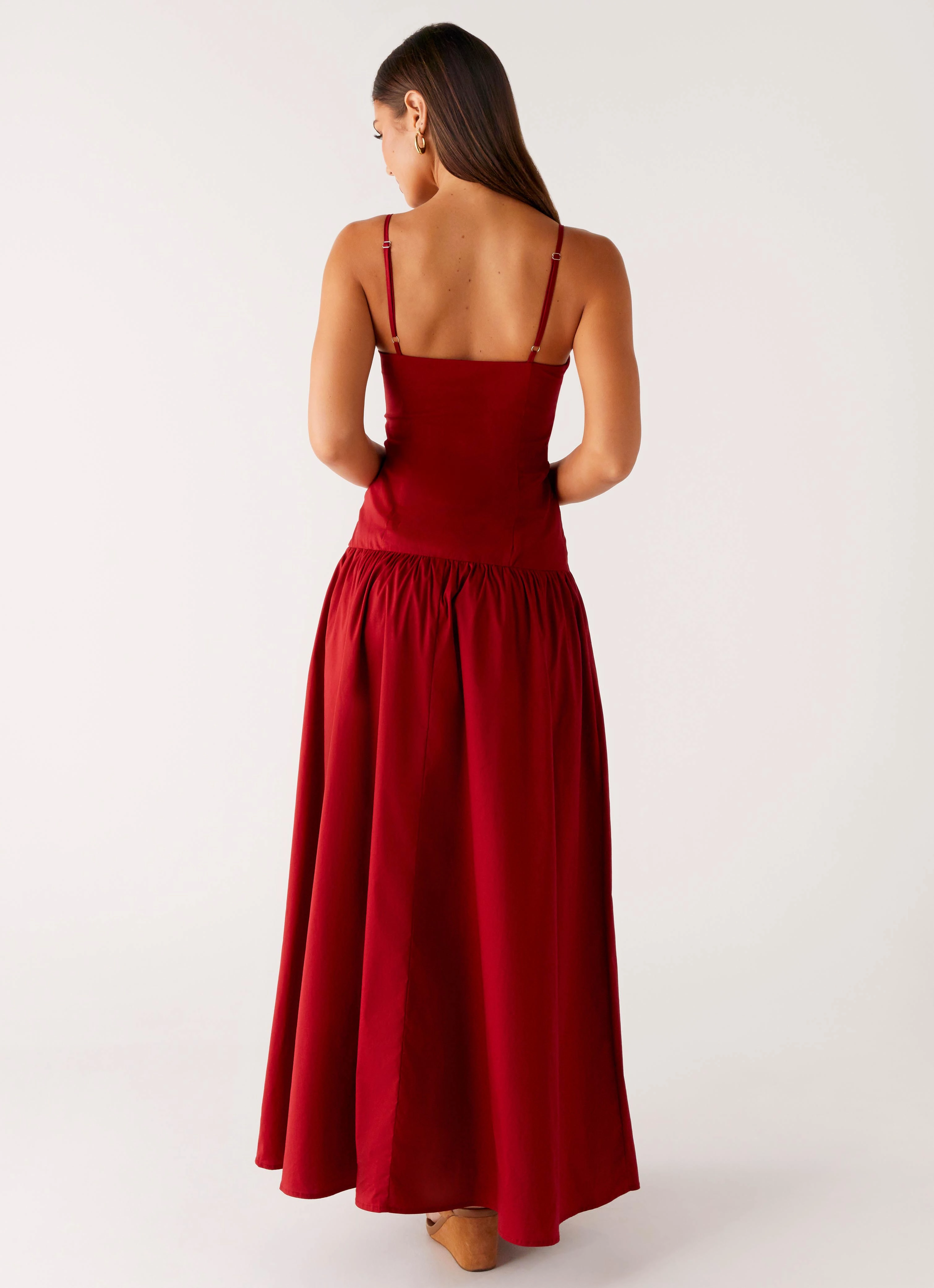 Vince Cami Maxi Dress - Deep Red Versatile Edge FlatlockSeam