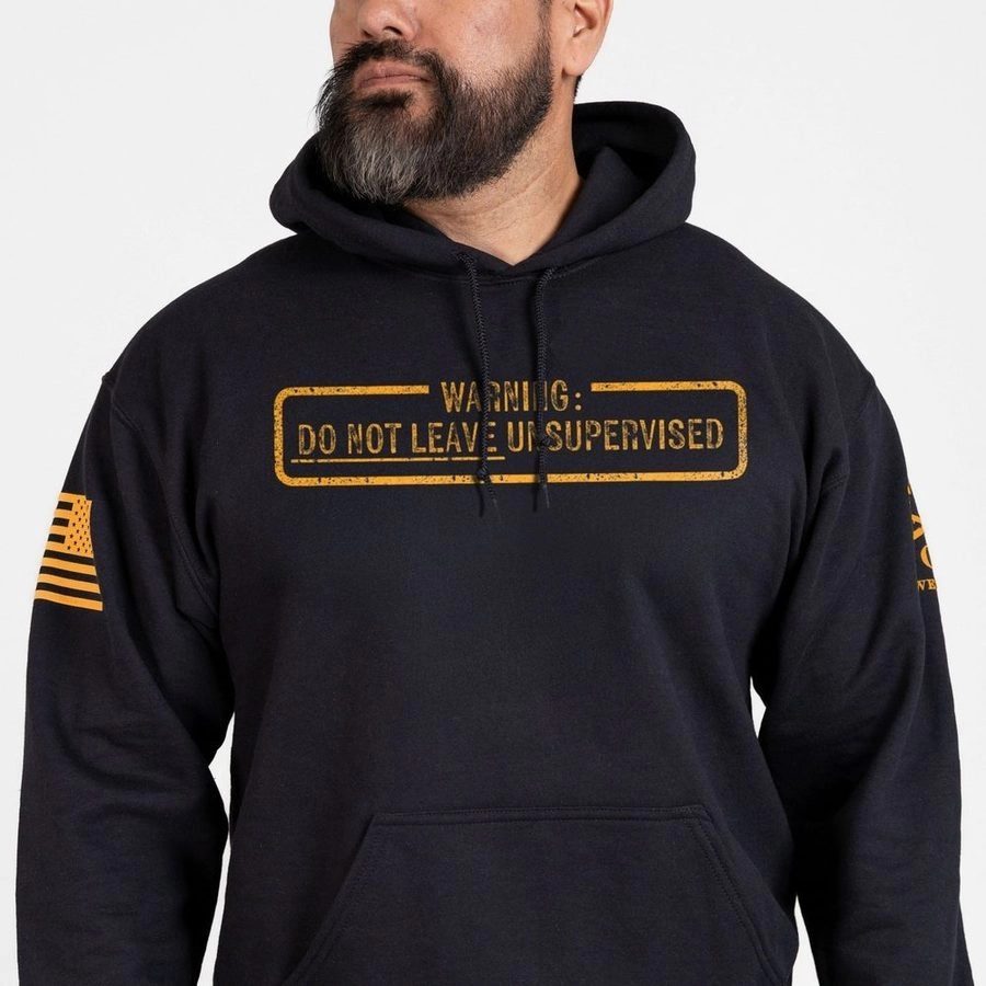 Needs Supervision Hoodie - Black Easy Movement