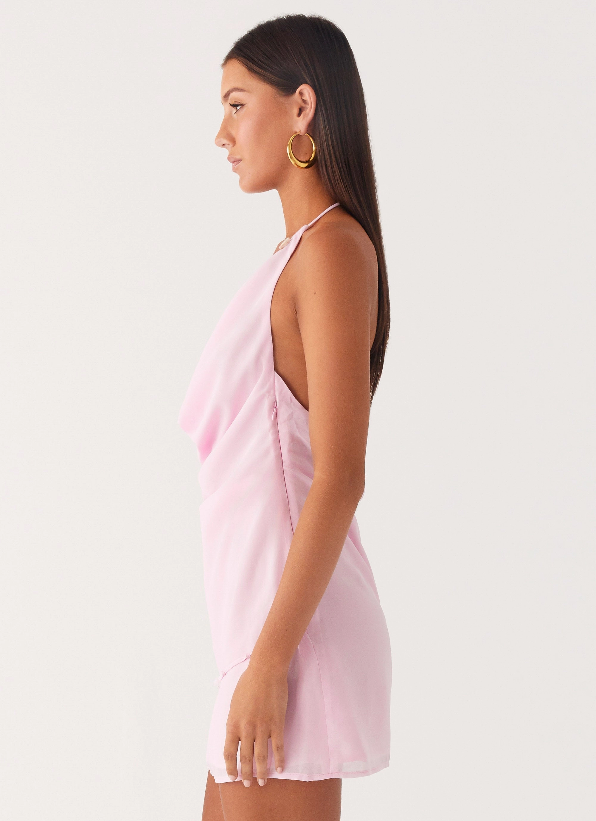 Tall Girl Draped Layer Just for Love Mini Dress - Baby Pink