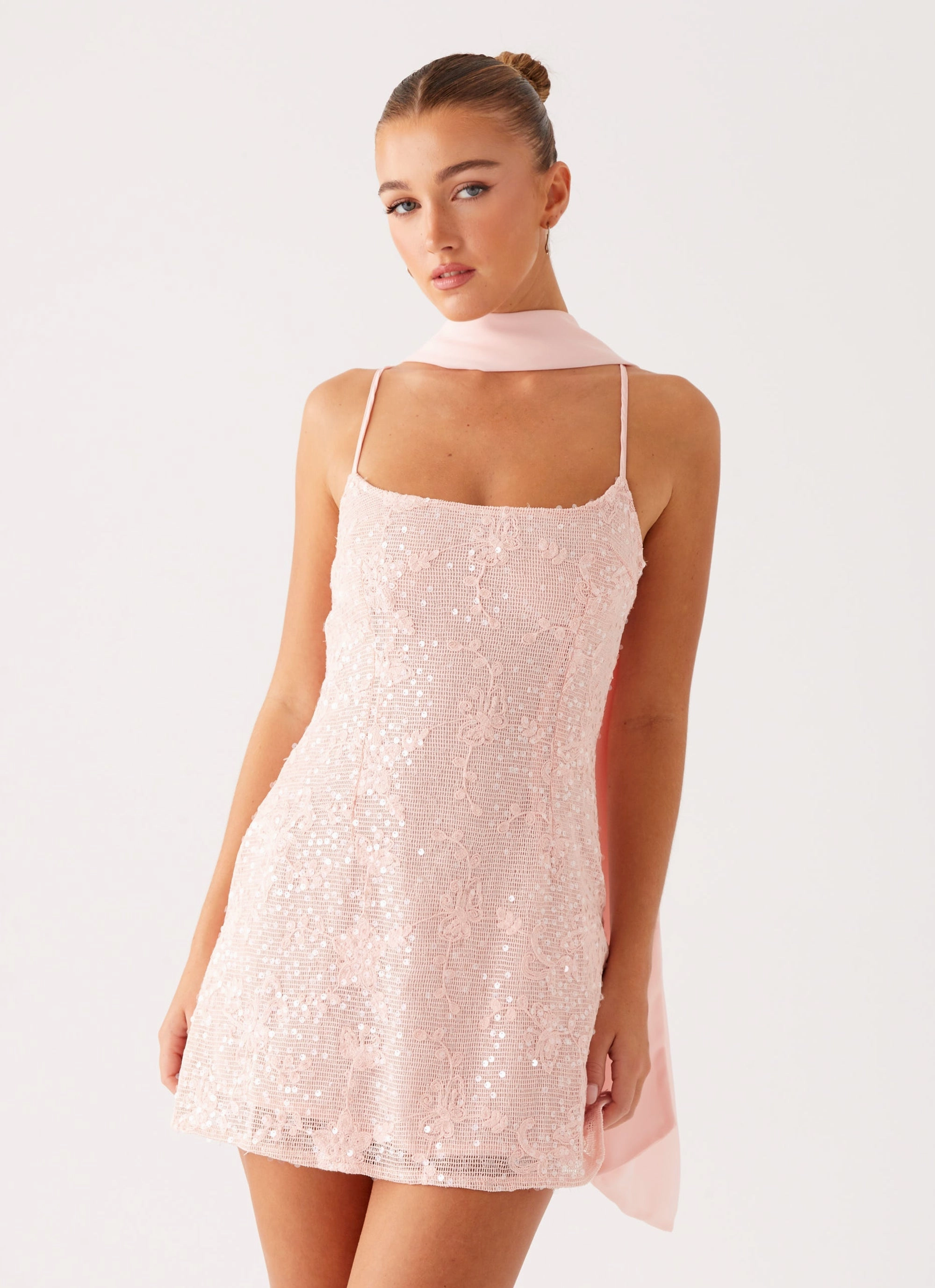 Vision Sequin Mini Dress - Pink Evening Ready Studio Style
