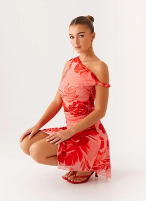 Bright bold dress Designer-Label Wade Mini Dress - Sicily Sunsets Print