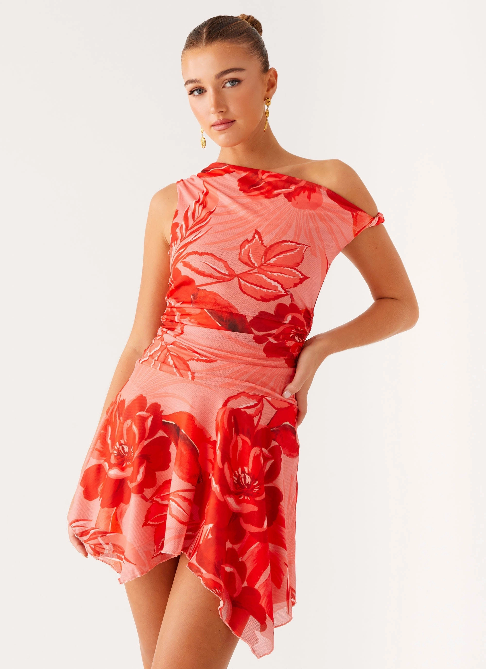 Texture Blend Wade Mini Dress - Sicily Sunsets Print