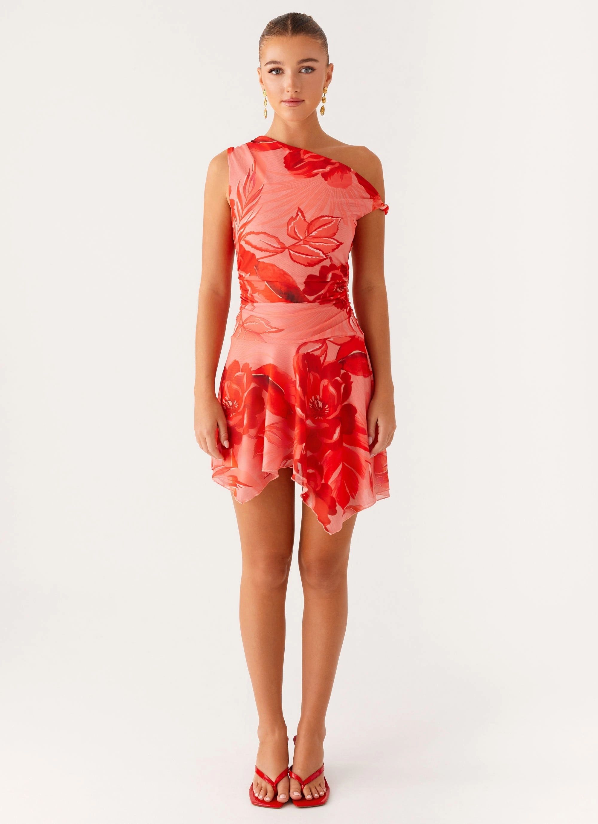 Wade Mini Dress - Sicily Sunsets Print Mature Glam Trend Texture