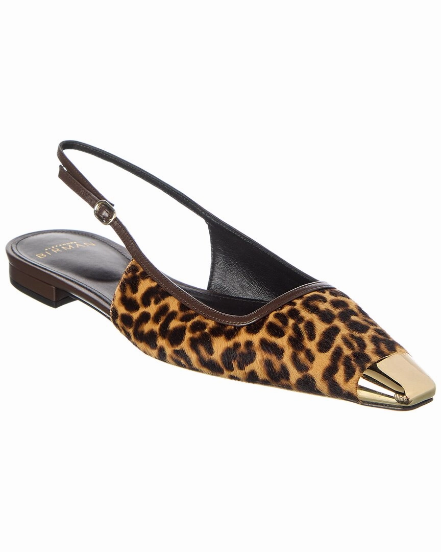 Alexandre Birman Olivia Haircalf & Leather Slingback Flat Active Lifestyle