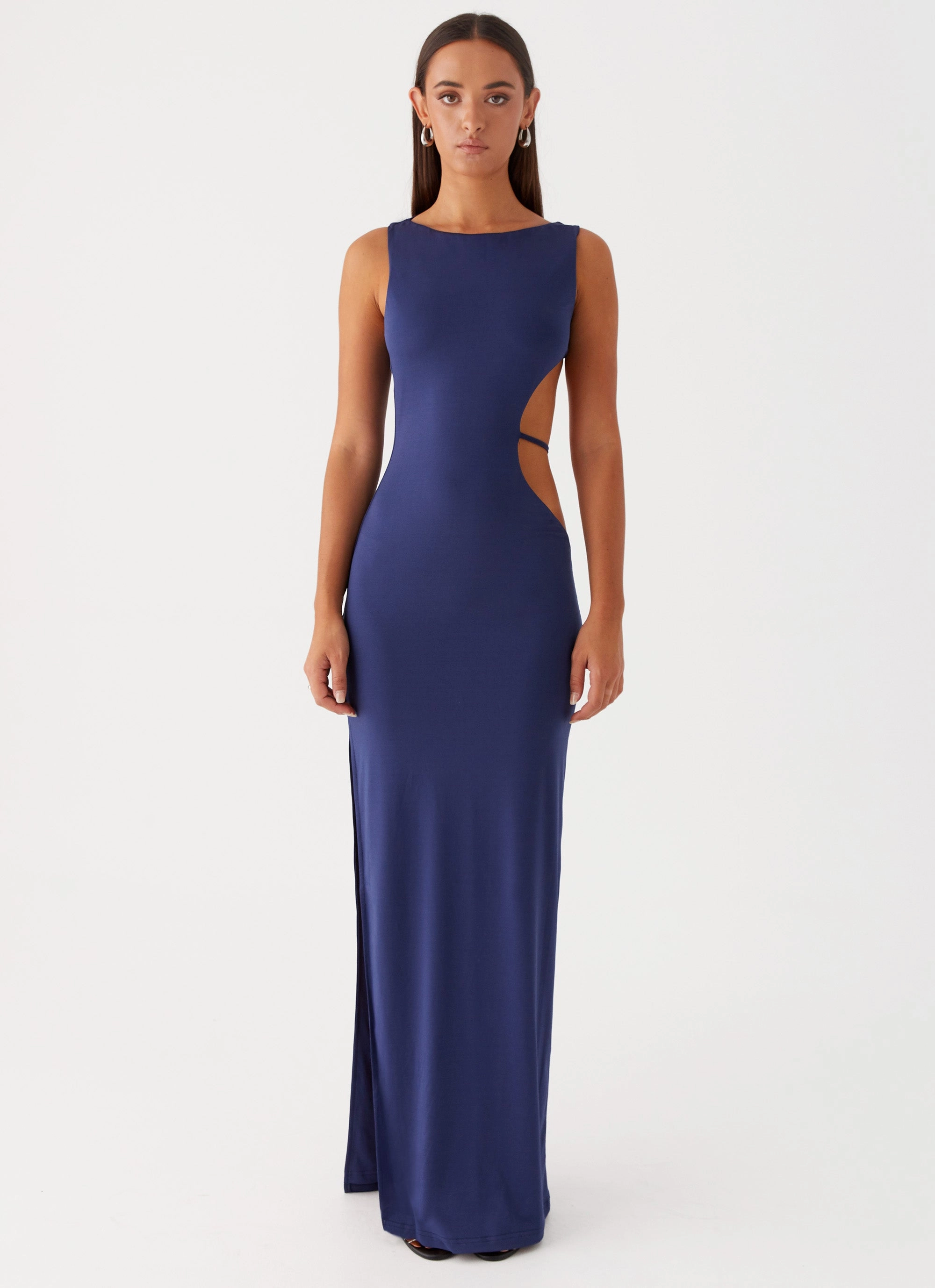 Sutton Maxi Dress - Navy Easy Comfort Look Pure Tone