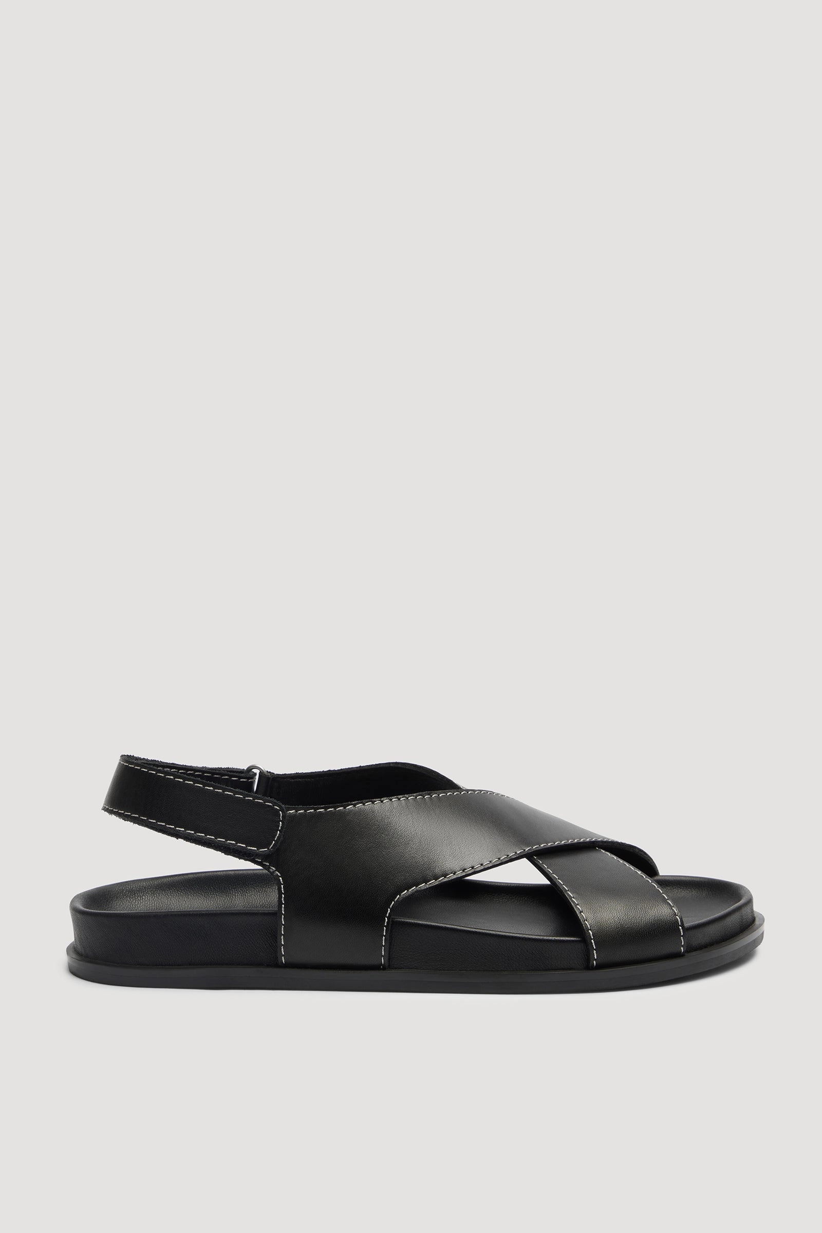 Travel-ready Footwear Ren Leather Crossover Sandal