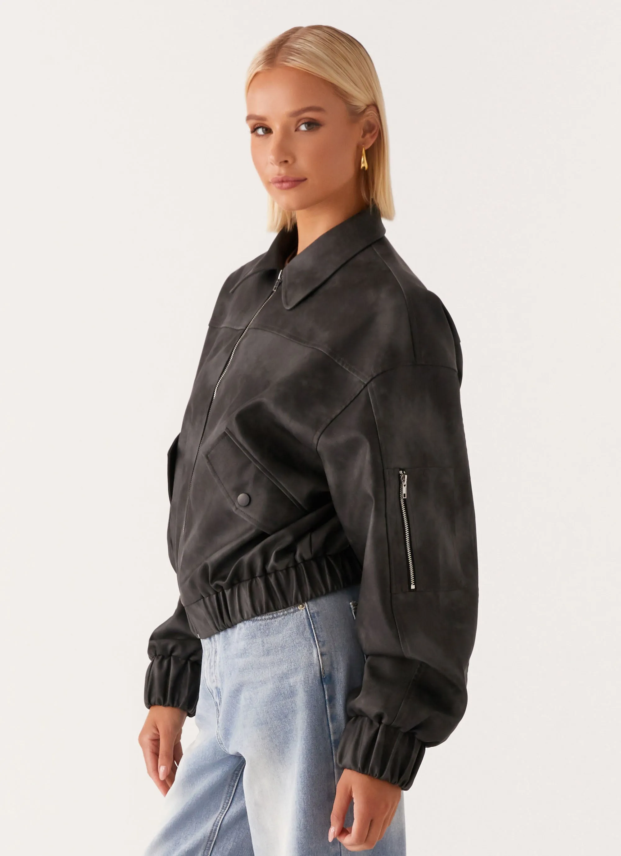 Washington Bomber Jacket - Black Airy Warmth Sophisticated