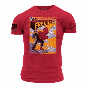 Freedom Comic T-Shirt - Red Eco Friendly Production