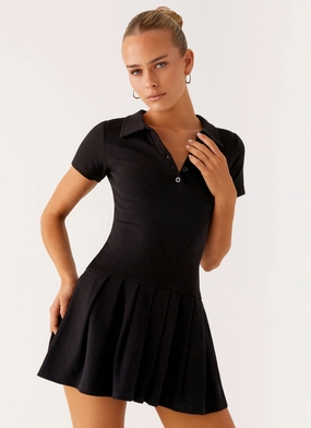 Alondra Mini Dress - Black Layered Comfort Wear Chill Design