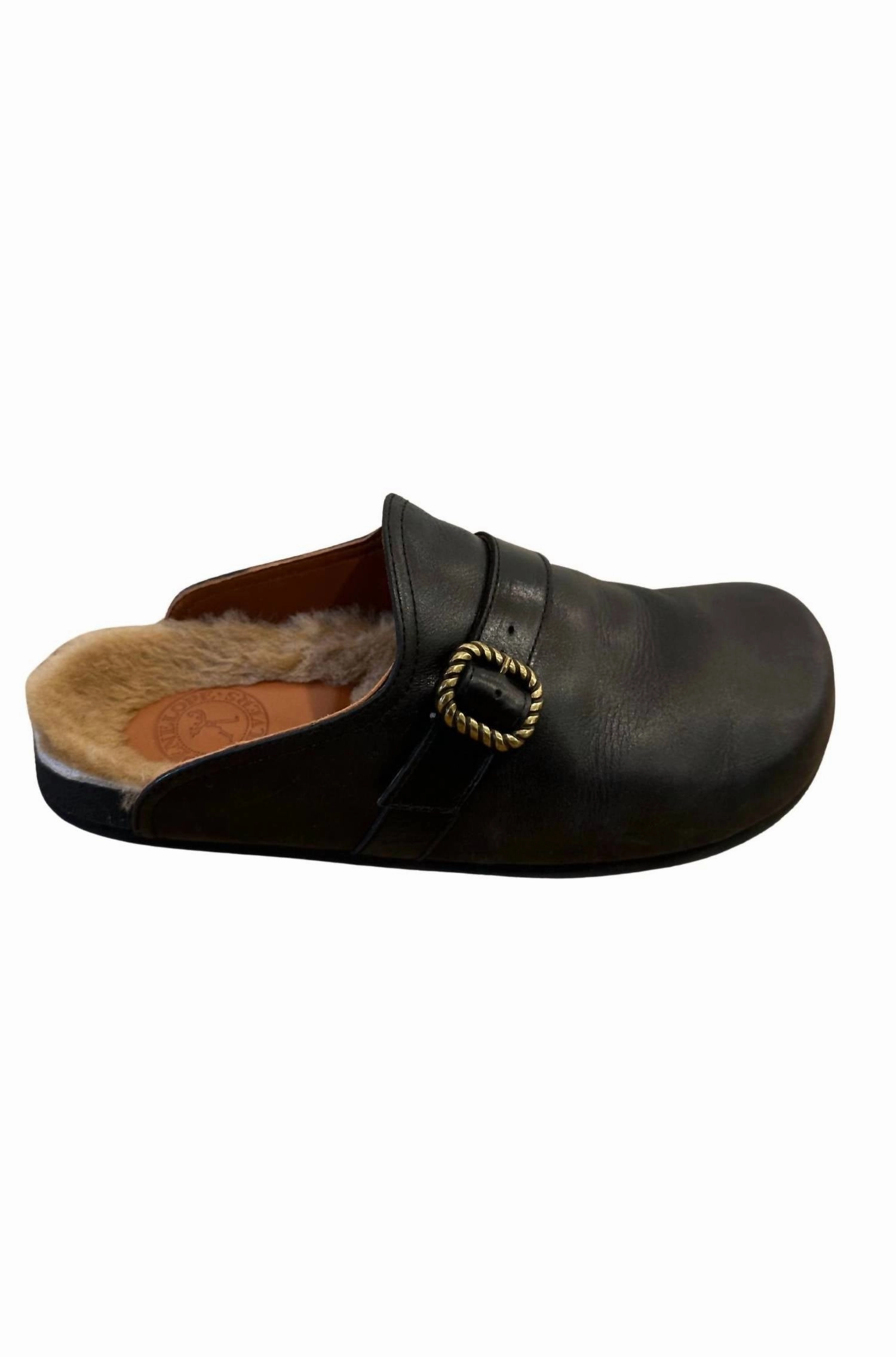 Efficient Design Women's Braided Barley Wool-Lined Slide In Black