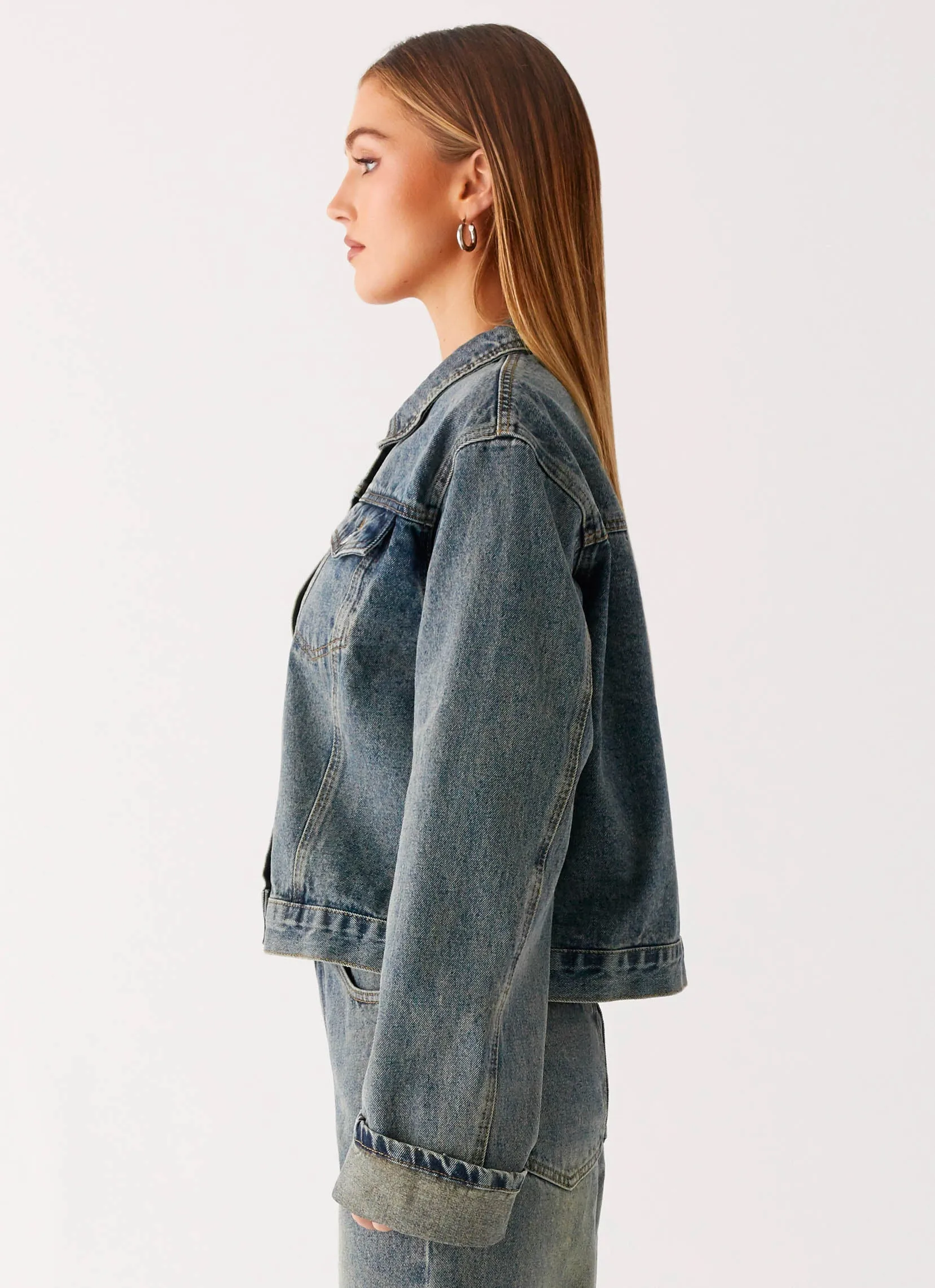 Backcountry Use Package Back Again Oversized Denim Jacket - Dirty Wash