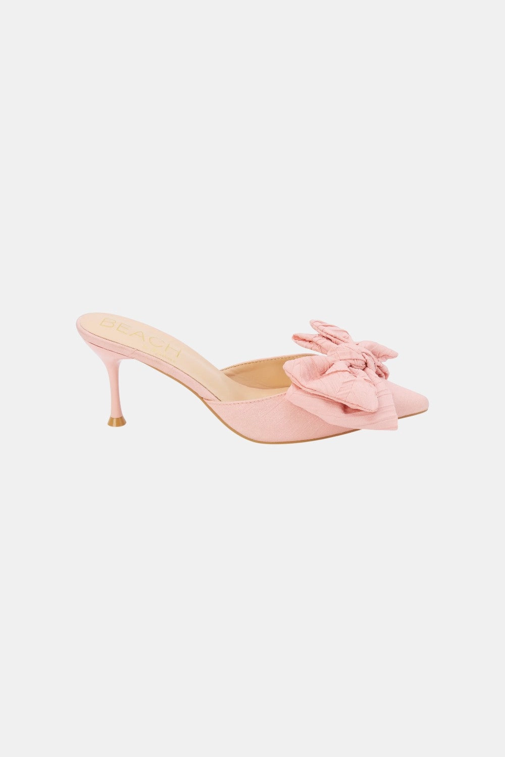Evening Ready Stretchable Fabric Matisse Goldie Heeled Mule in Pink