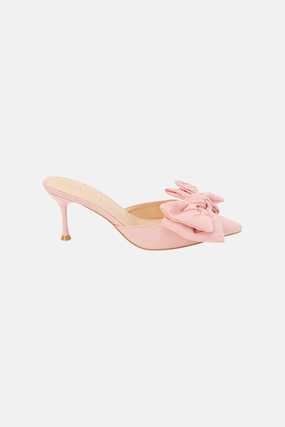 Evening Ready Stretchable Fabric Matisse Goldie Heeled Mule in Pink