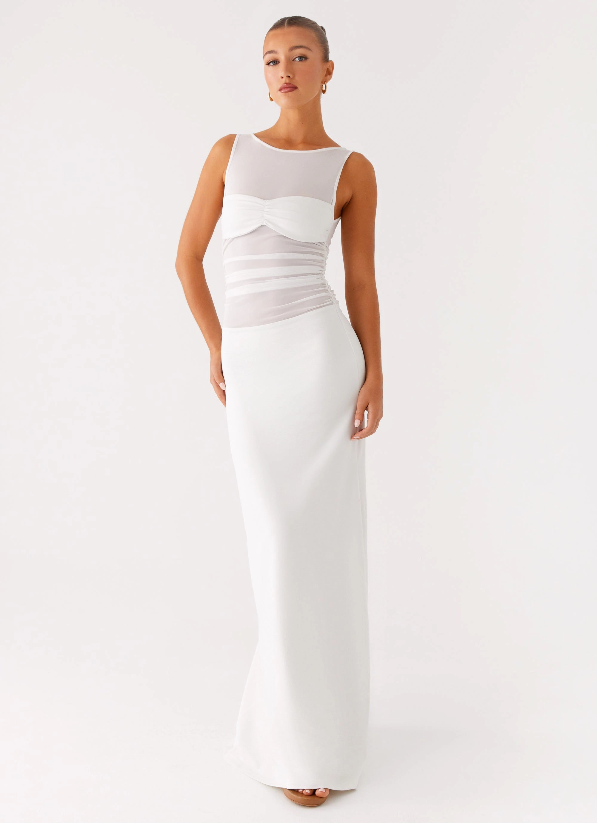 Wesley Maxi Dress - Ivory Ruffle-Detail
