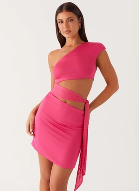 Casual weekend dress Guest Glam Amara Mini Dress - Hot Pink